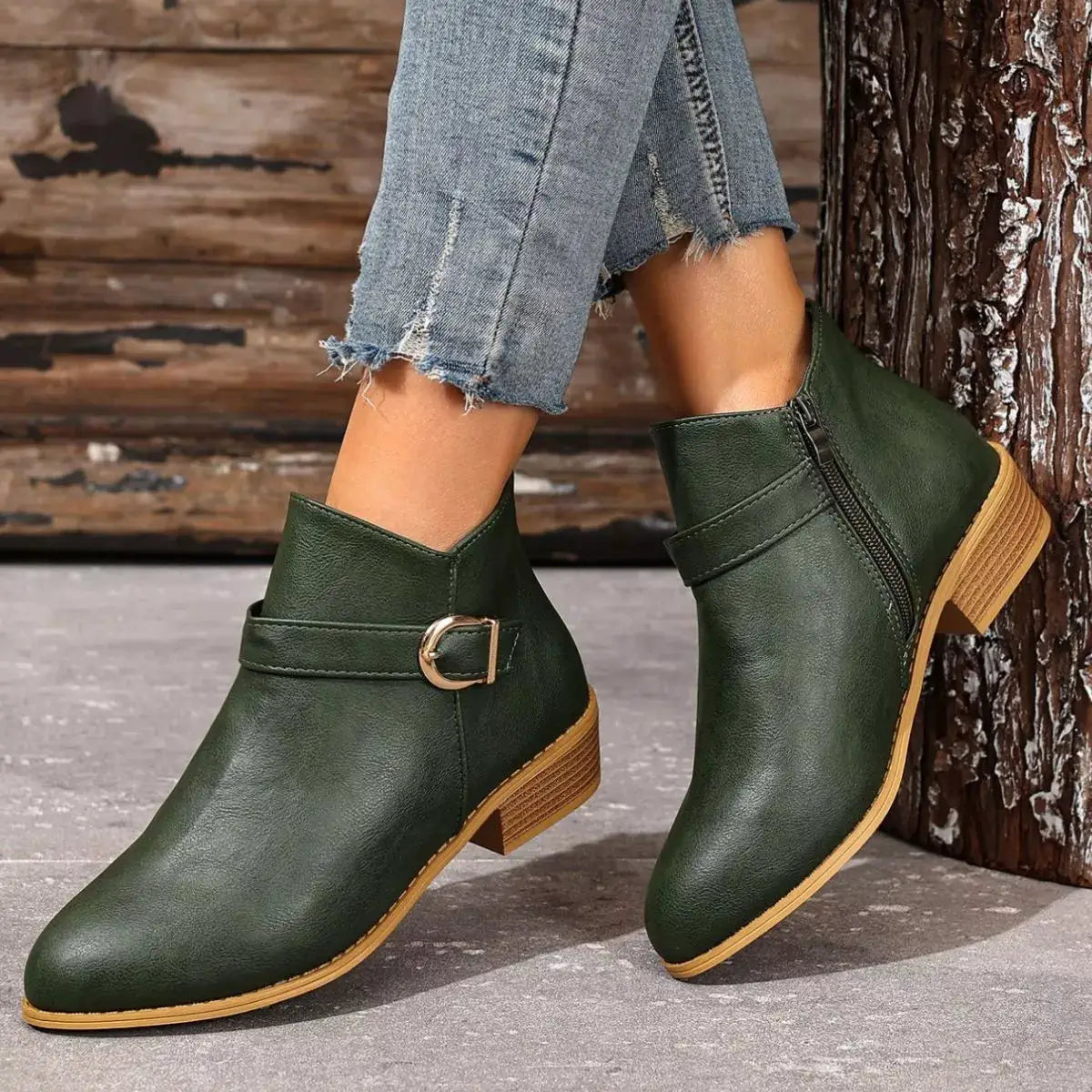 Point Toe Block Heels Boots by Trendsi