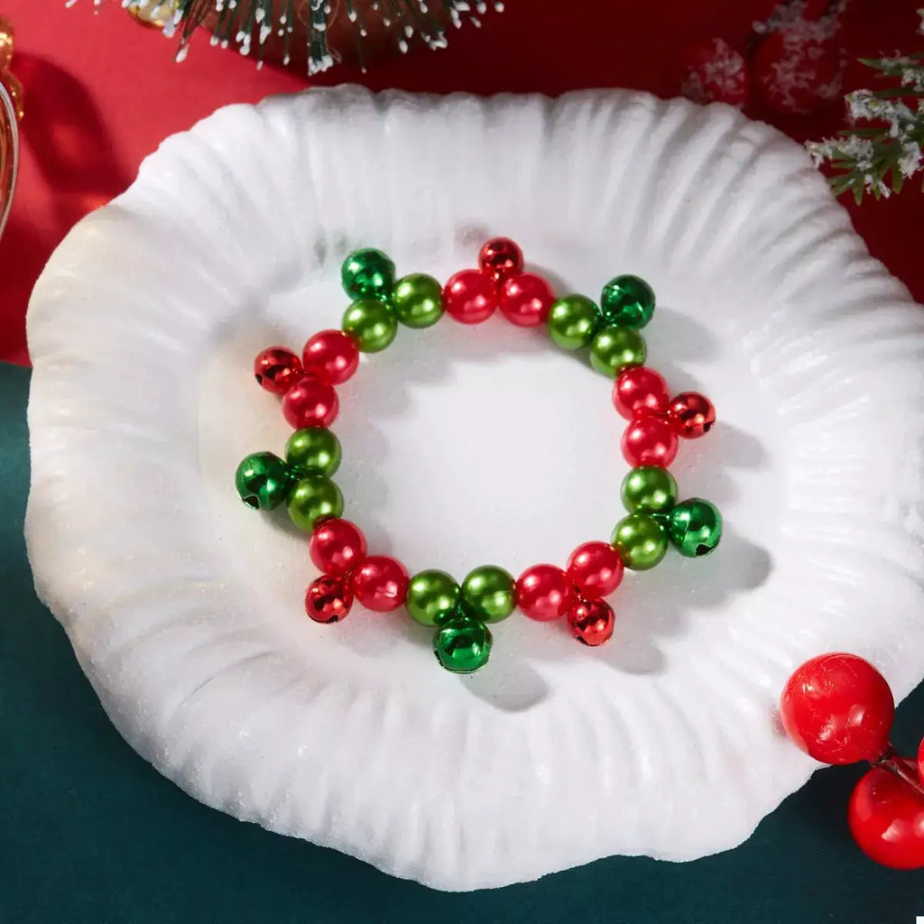 Christmas Holiday Beaded Bell Bracelet by Trendsi