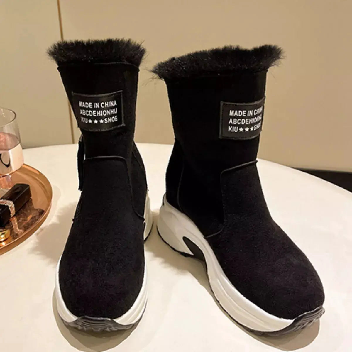 Side Zipper Platform Boots by Trendsi