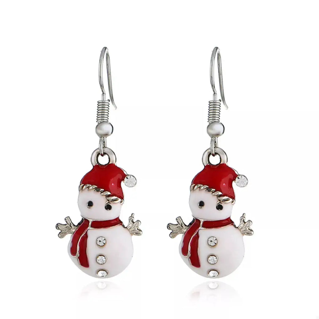 Christmas Snowman Drop Earrings by Trendsi