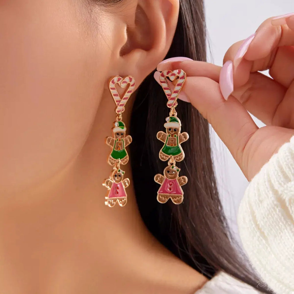 Christmas Gingerbread Drop Earrings by Trendsi