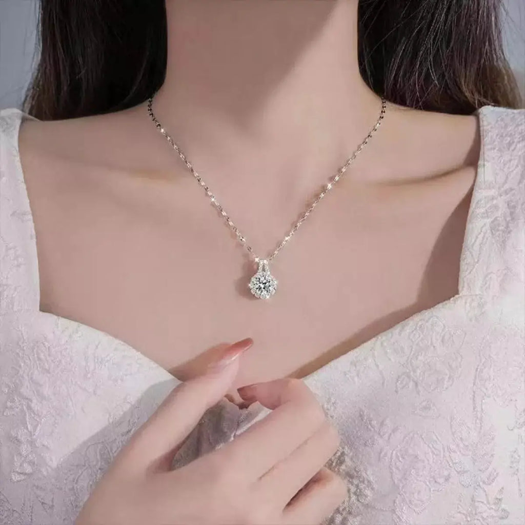 2 Carat Moissanite 925 Sterling Silver Necklace by Trendsi