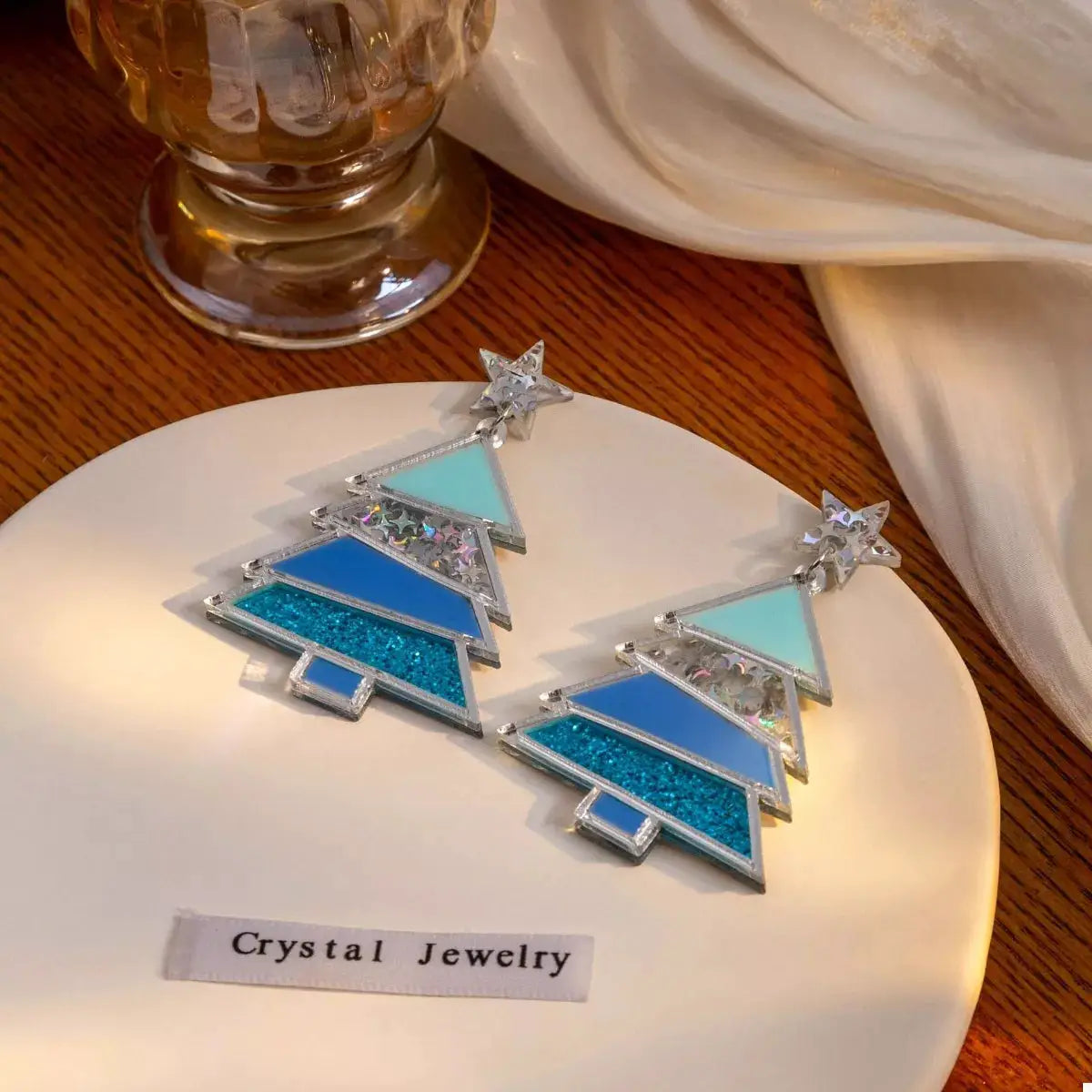 Christmas Tree Dangle Earrings by Trendsi