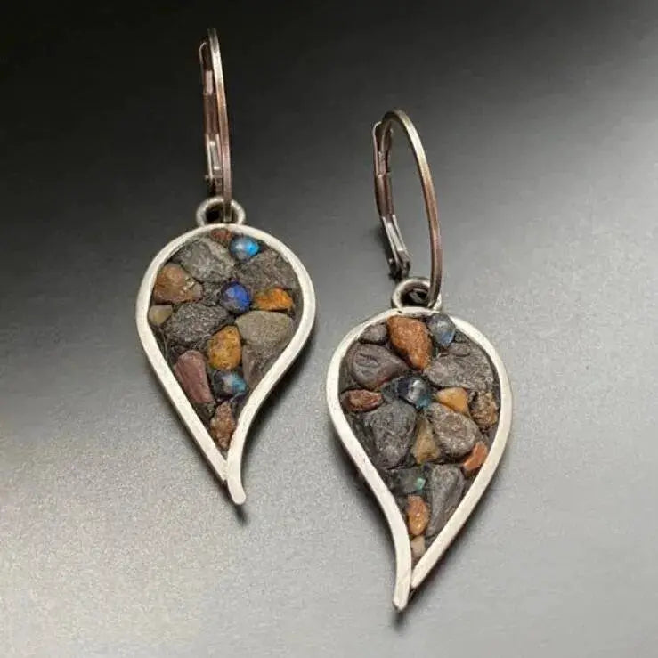 Natural Stone Dangle Earrings by Trendsi