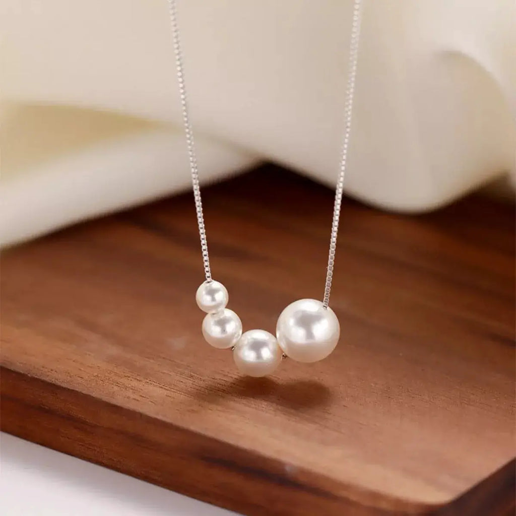 Pearl 925 Sterling Silver Necklace by Trendsi