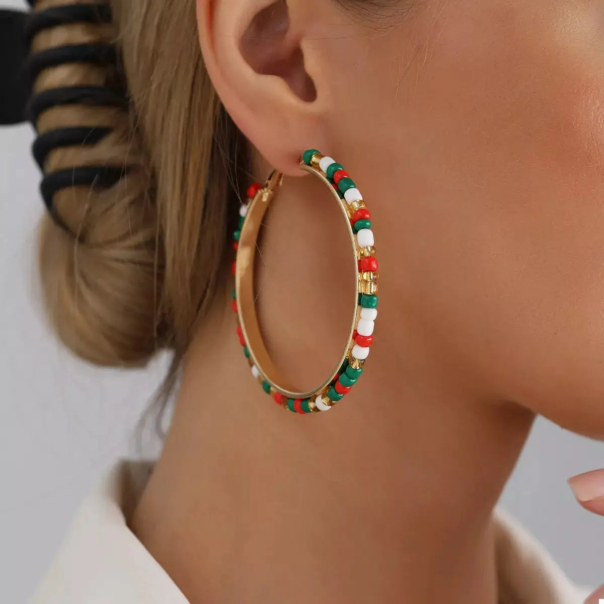 18K Gold-Plated Hoop Earrings by Trendsi