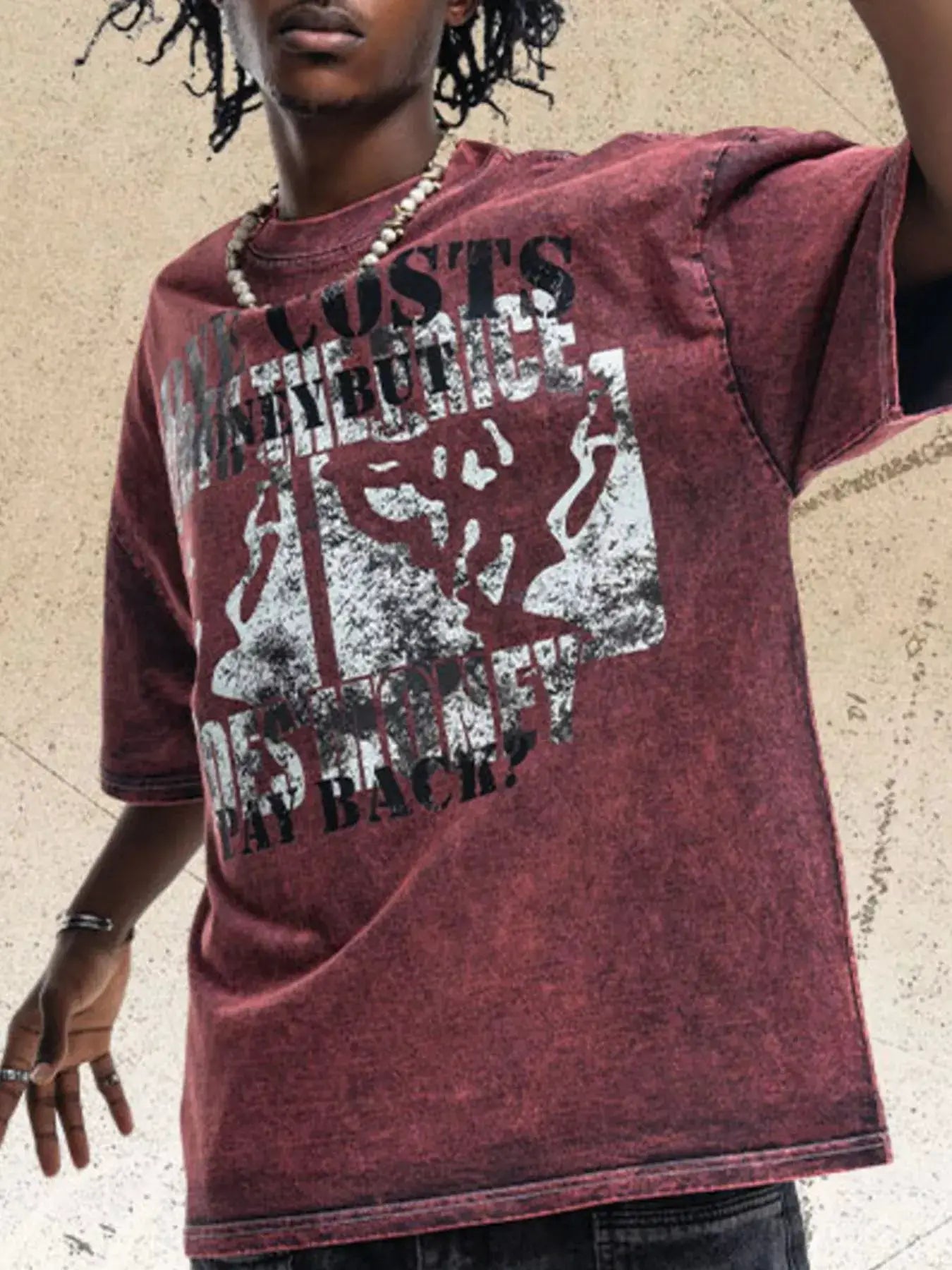 Men's Vintage Washed Graphic Short Sleeve T-Shirt by Trendsi