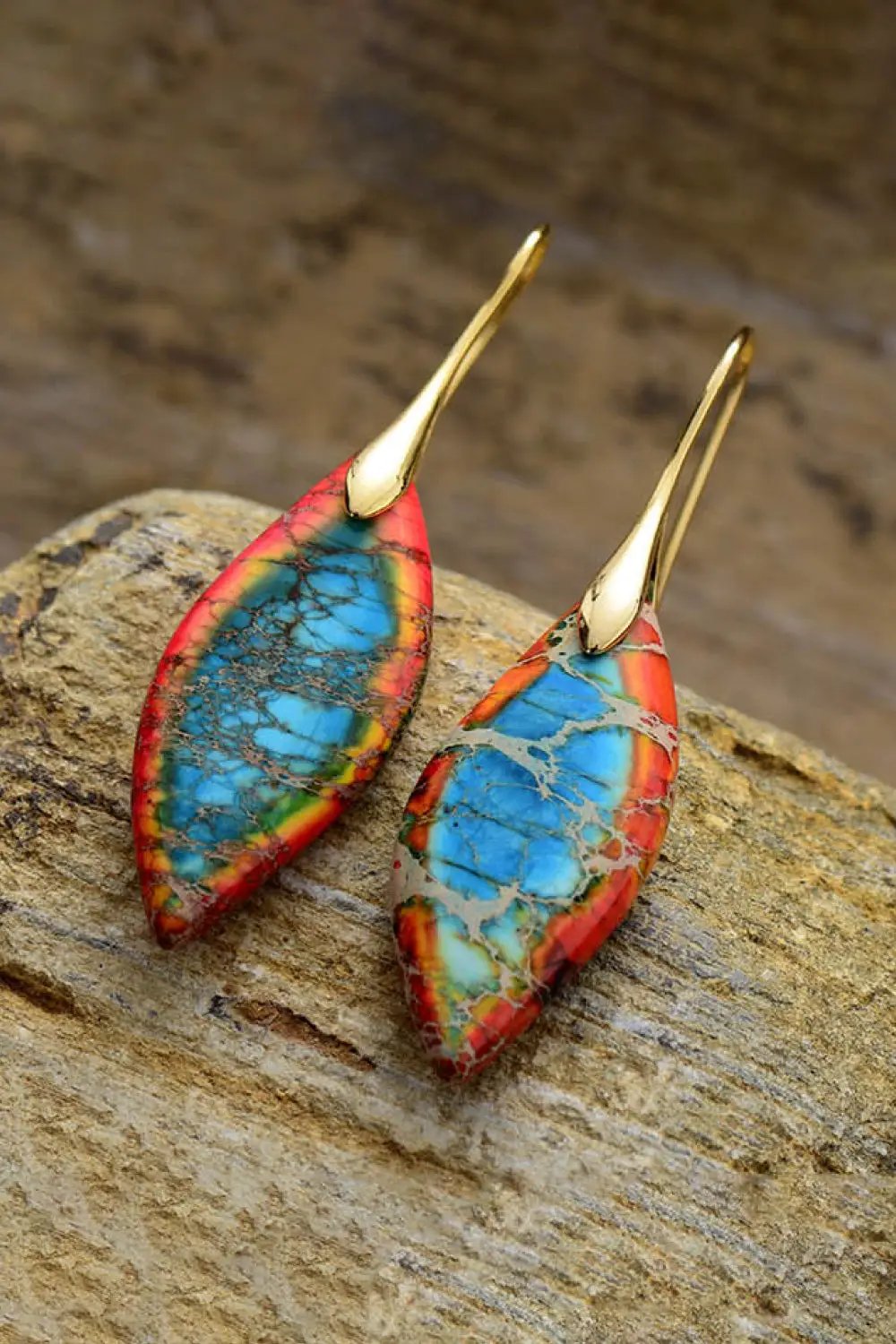 Handmade Natural Stone Dangle Earrings by Trendsi
