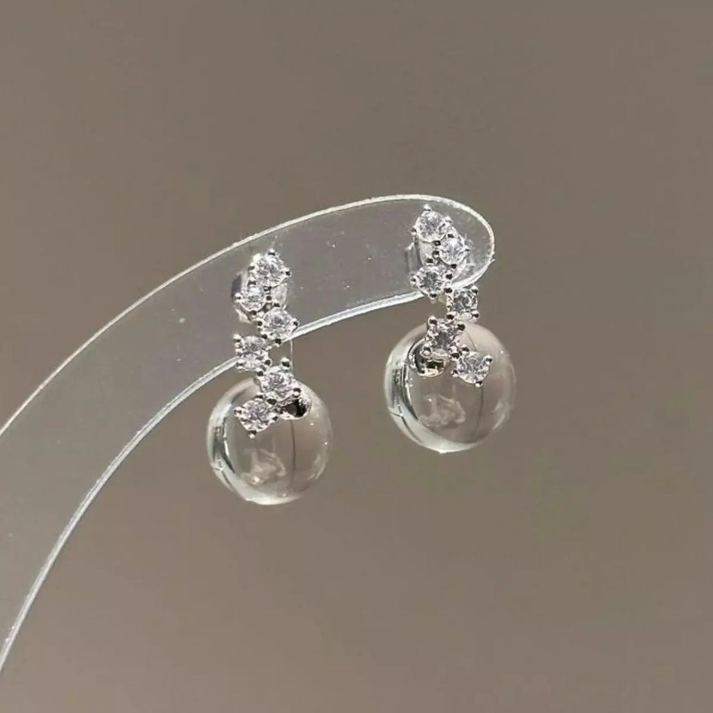 Crystal Ball Drop Earrings by Trendsi