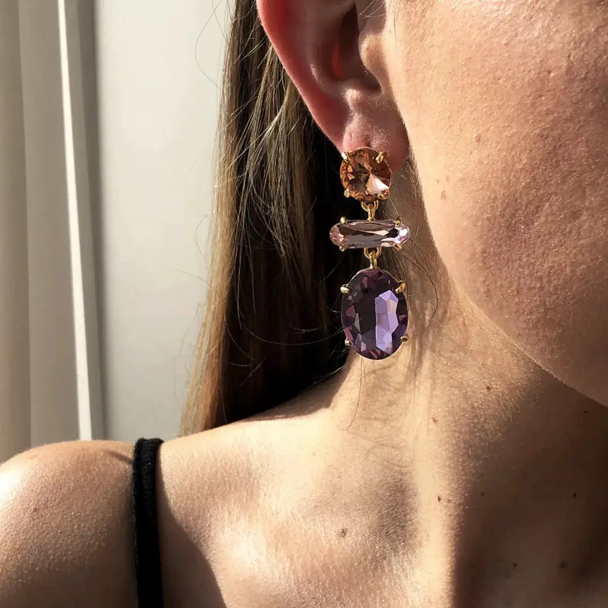 Alloy Geometric Dangle Earrings by Trendsi