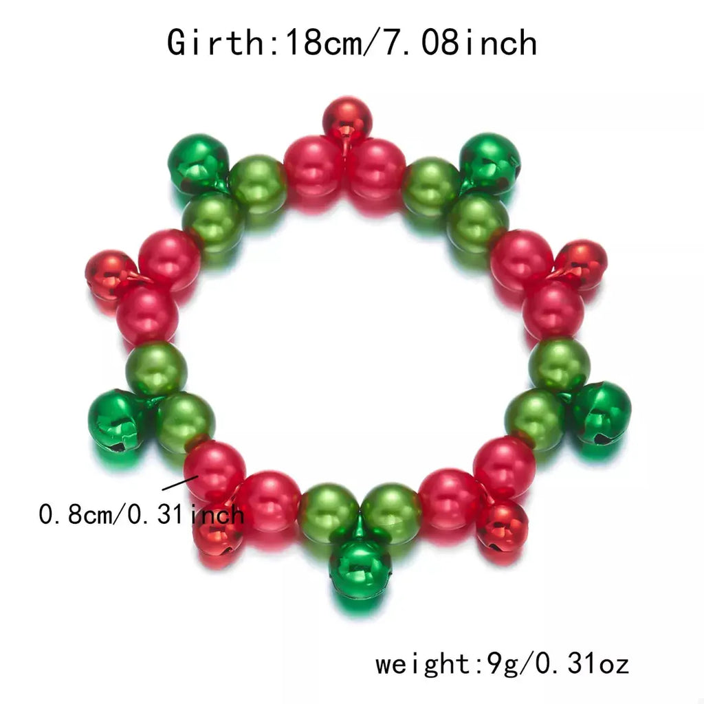 Christmas Holiday Beaded Bell Bracelet by Trendsi