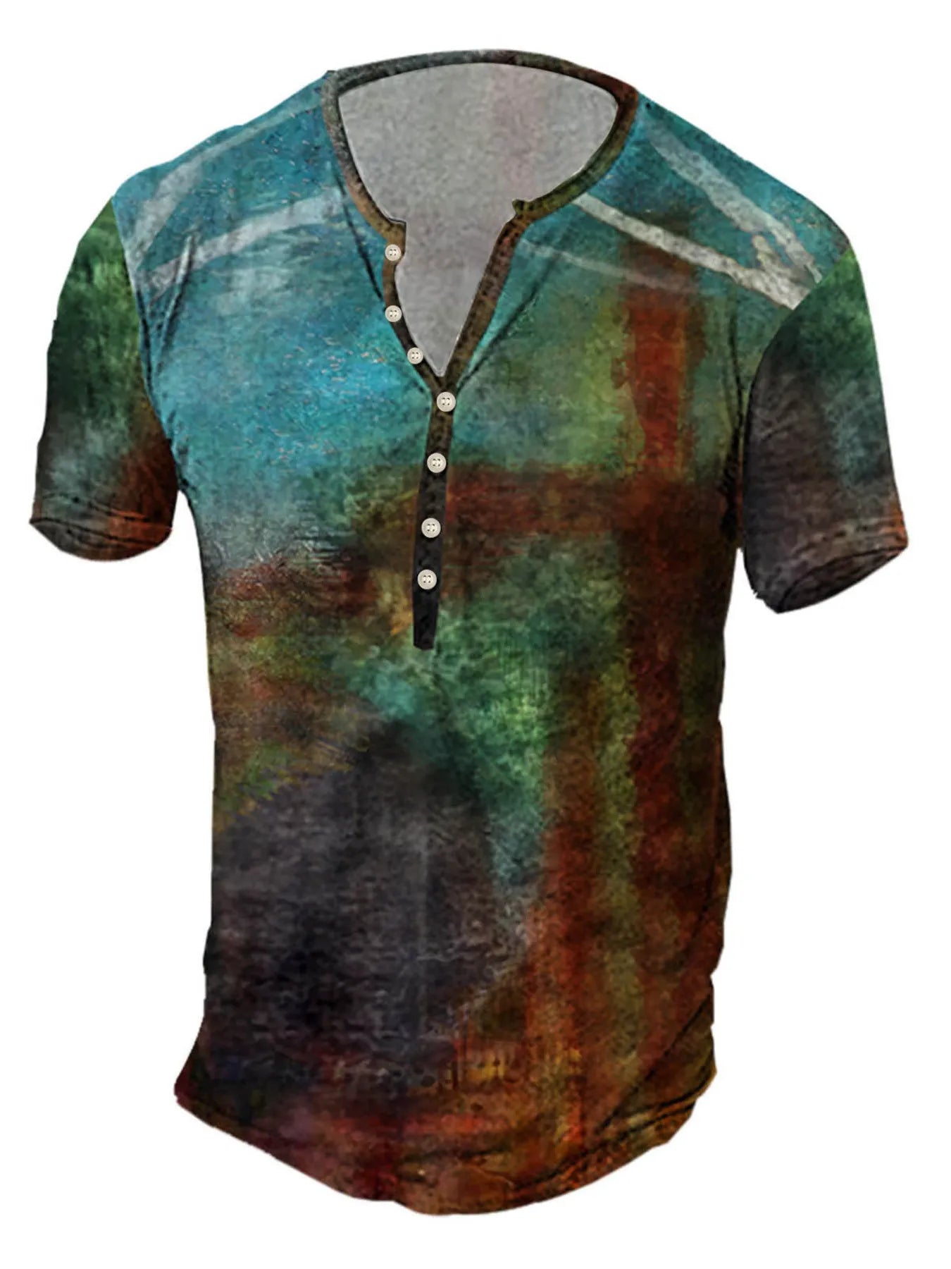 Men's Full Size Vintage Cross Print Short Sleeve T-Shirt Plus Size by Trendsi