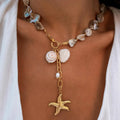 18K Gold-Plated Ocean Theme Necklace with Starfish Pendant by Trendsi