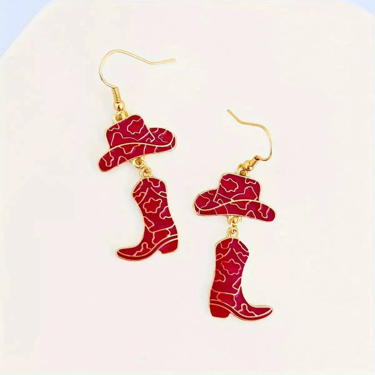 Cowboy Hat and Boot Dangle Earrings by Trendsi