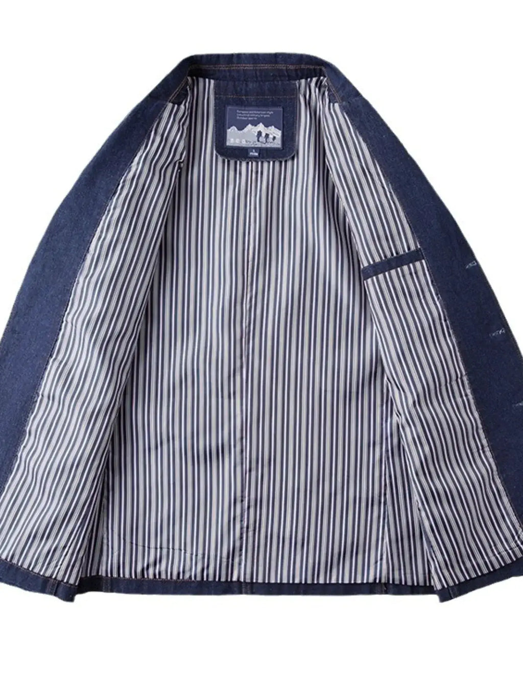 Men's Plus Size Classic Button Up Denim Blazer by Trendsi