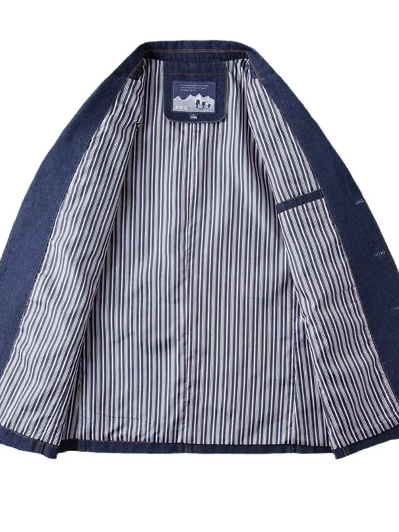 Men's Plus Size Classic Button Up Denim Blazer by Trendsi