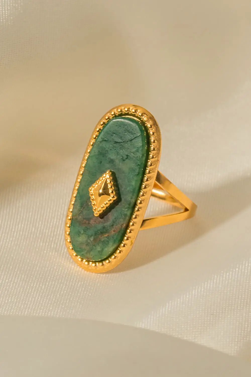 Natural Stone Copper Ring by Trendsi