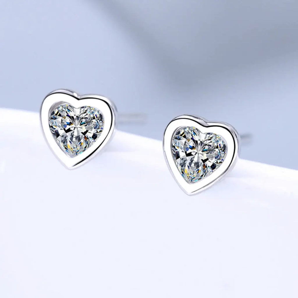 Heart-Shaped Stud Earrings by Trendsi