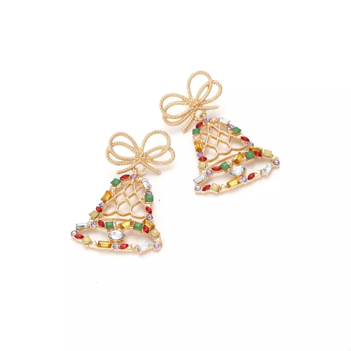 18K Gold-Plated Christmas Bell Dangle Earrings by Trendsi