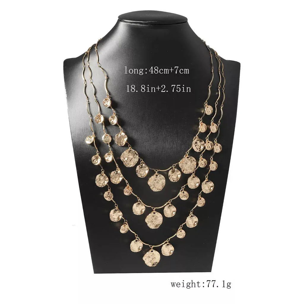 3-Piece 18K Gold-Plated Zinc Alloy Necklace by Trendsi