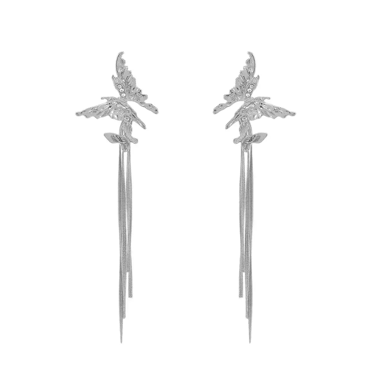 Butterfly Fringe Dangle Earrings by Trendsi