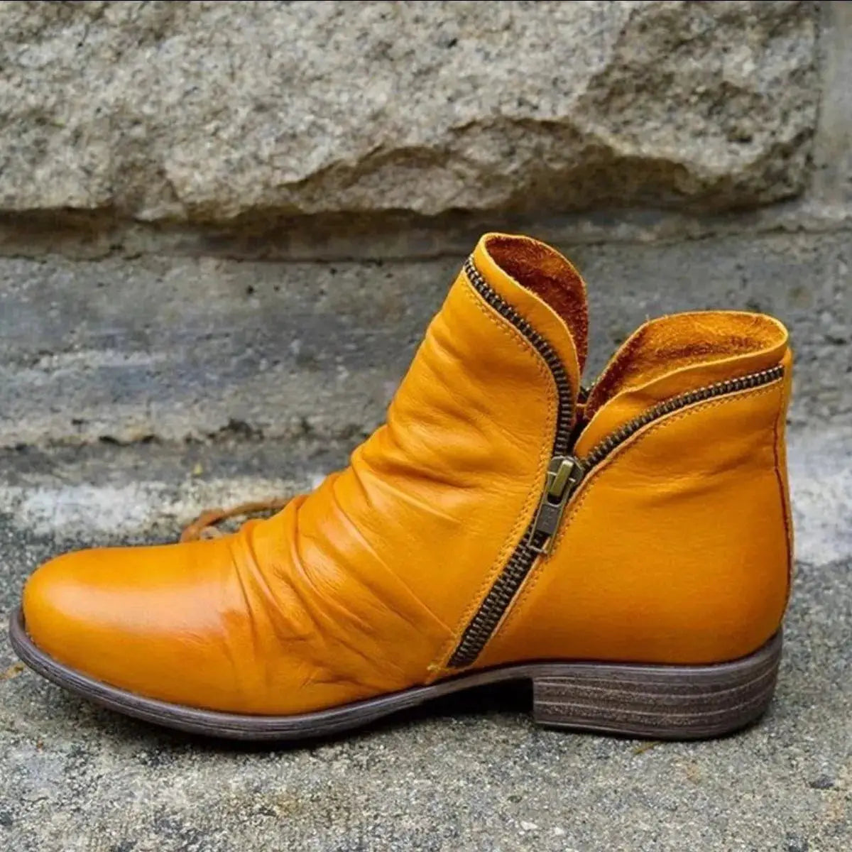 Round Toe Block Heels Boots by Trendsi