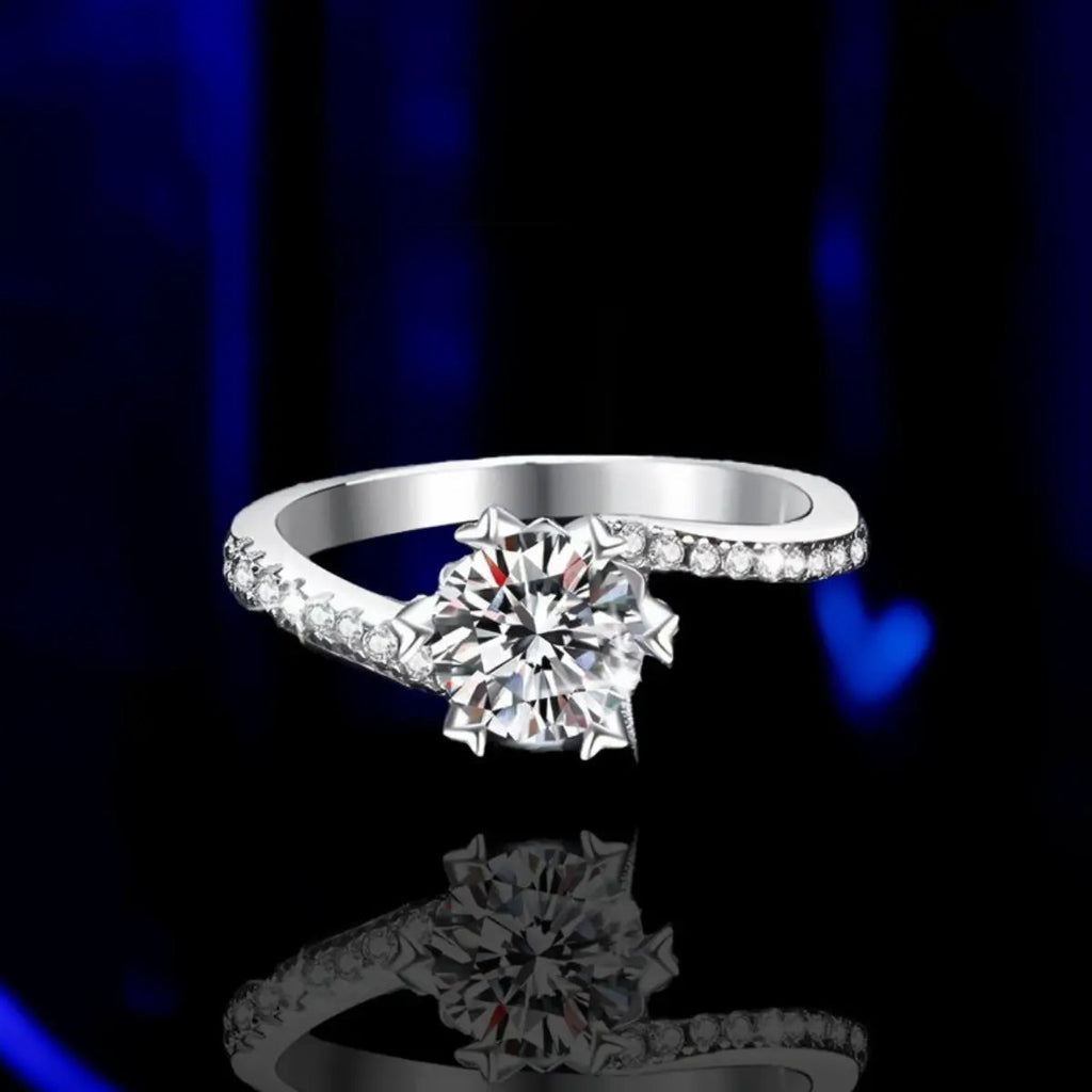 1 Carat 925 Sterling Silver Moissanite Ring by Trendsi