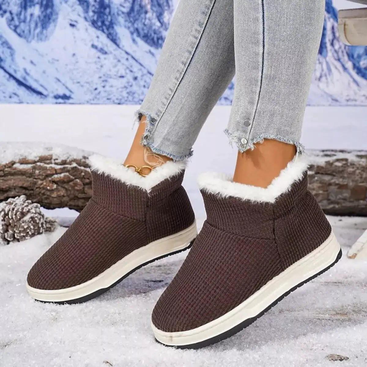 Cozy Knit Ankle Boots with Plush Lining by Trendsi