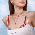 Stainless Steel Four-Layered Heart Necklace by Trendsi