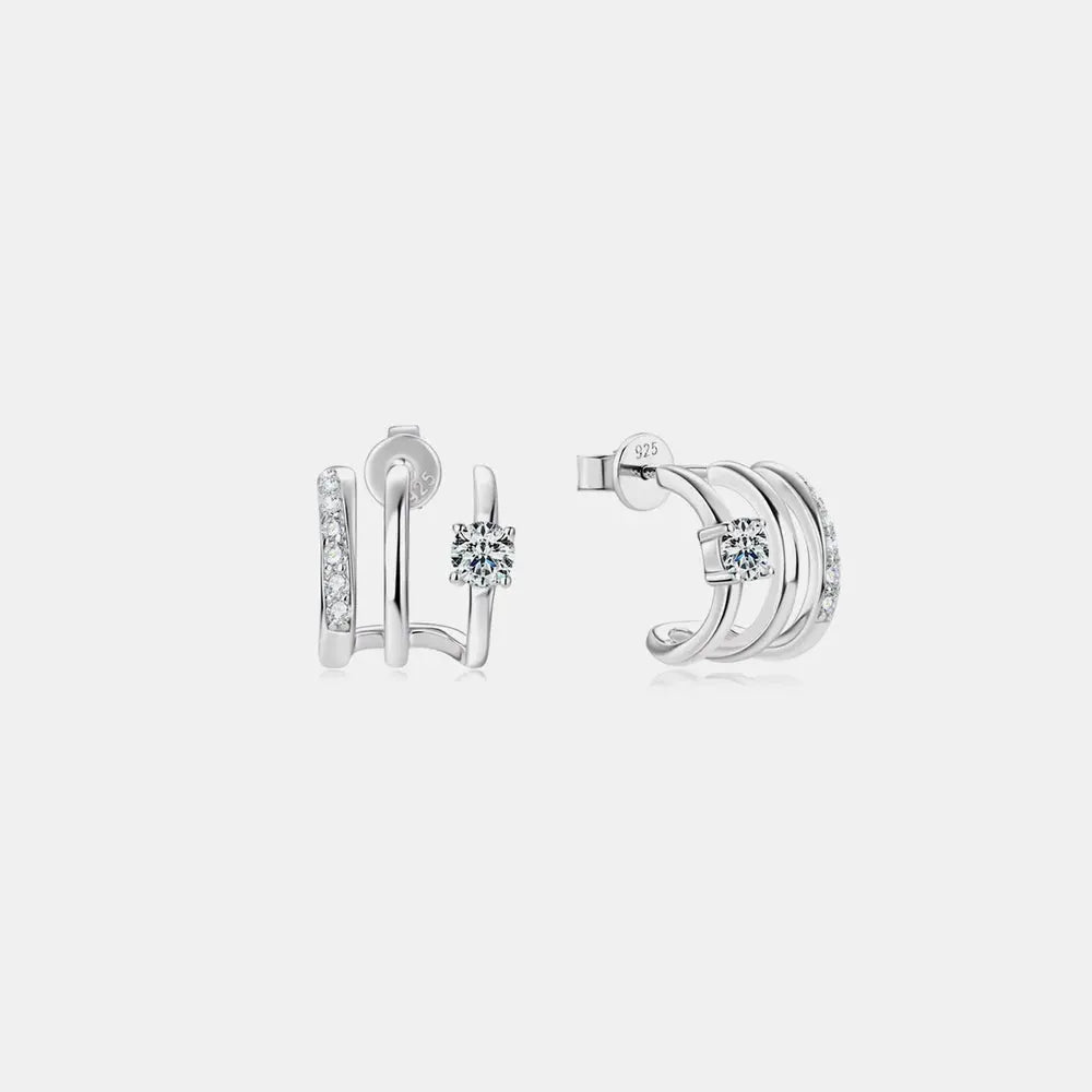 Moissanite 925 Sterling Silver Earrings by Trendsi