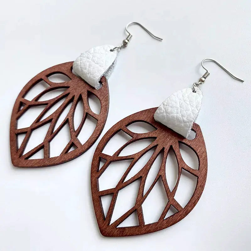 Leaf Drop Earrings by Trendsi