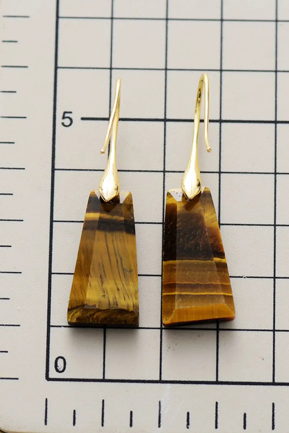 Handmade Geometrical Shape Natural Stone Dangle Earrings by Trendsi