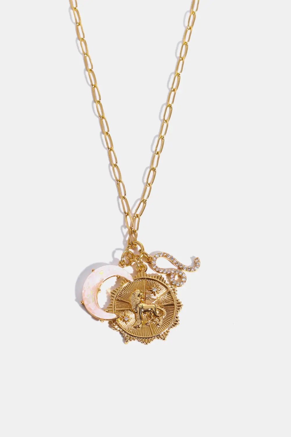 Constellation and Moon Pendant Copper Necklace by Trendsi