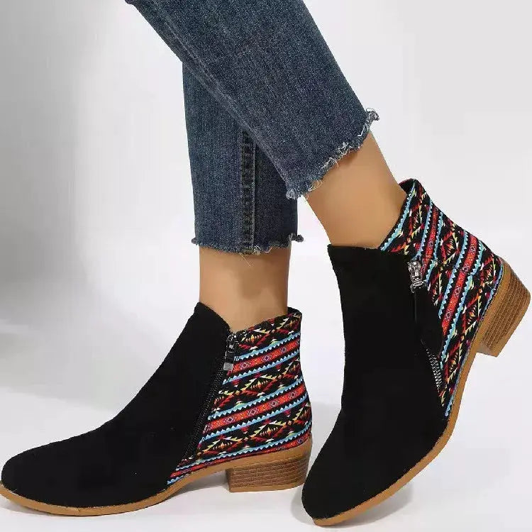 Point Toe Block Heels Boots by Trendsi