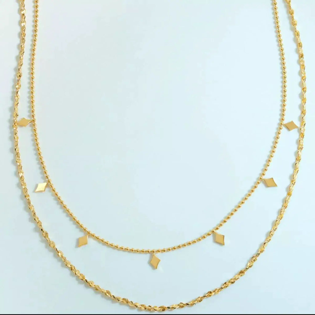 18K Gold-Plated Titanium Steel Layered Necklace by Trendsi