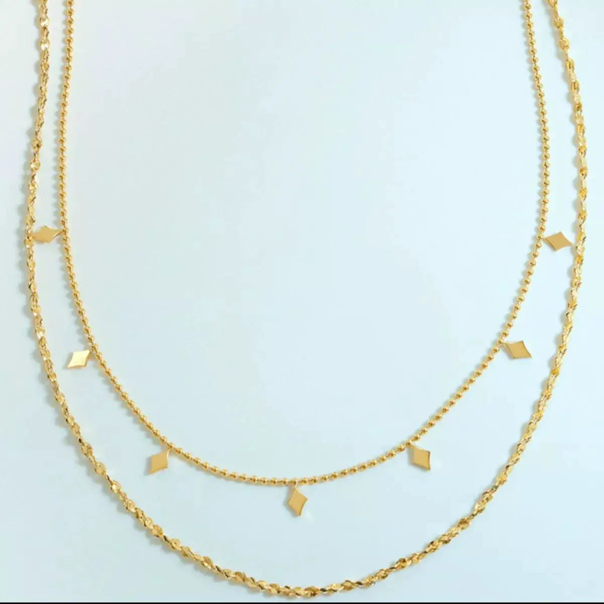 18K Gold-Plated Titanium Steel Layered Necklace by Trendsi