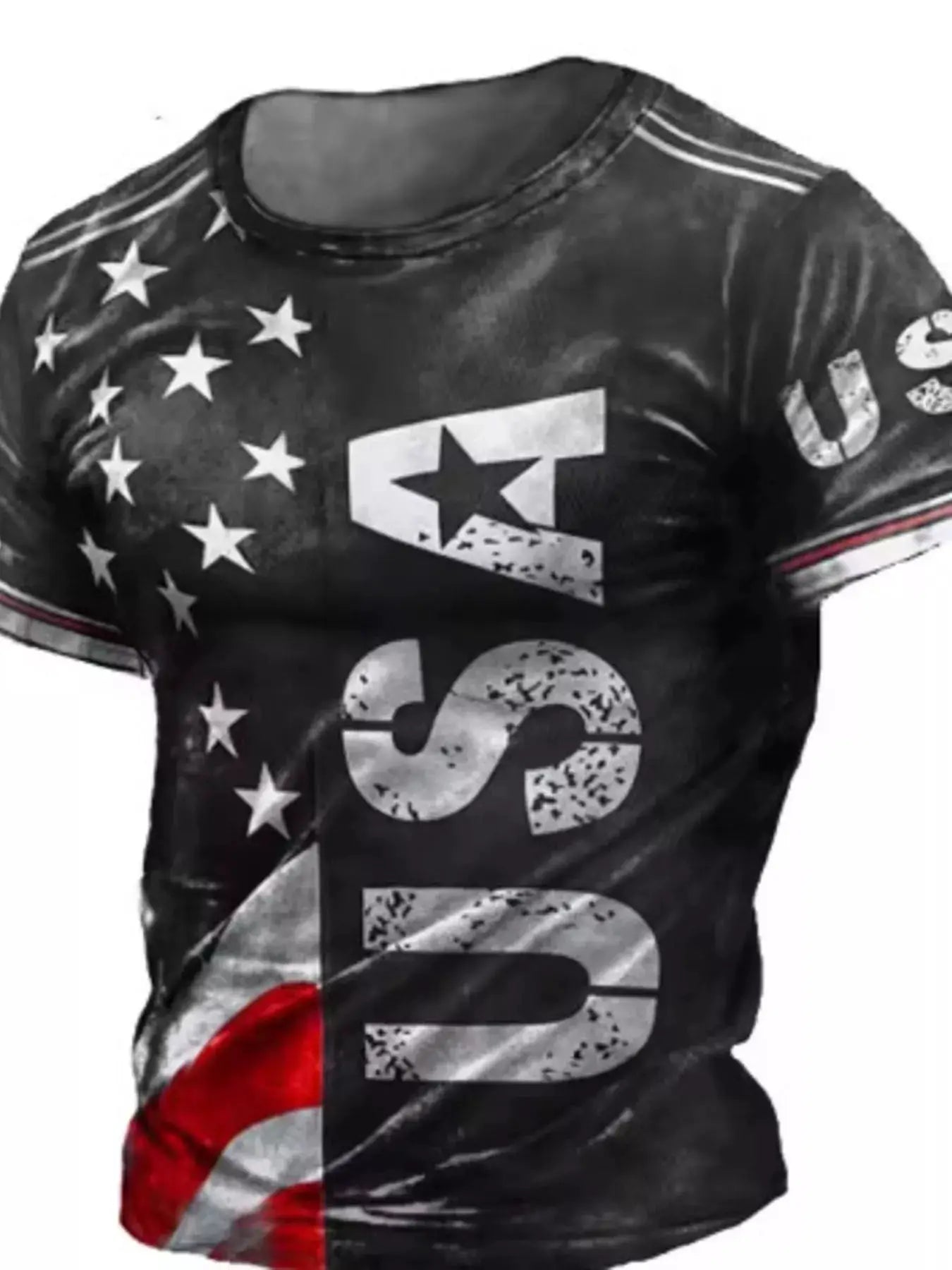 Men's Full Size USA Flag Print T-Shirt Plus Size by Trendsi