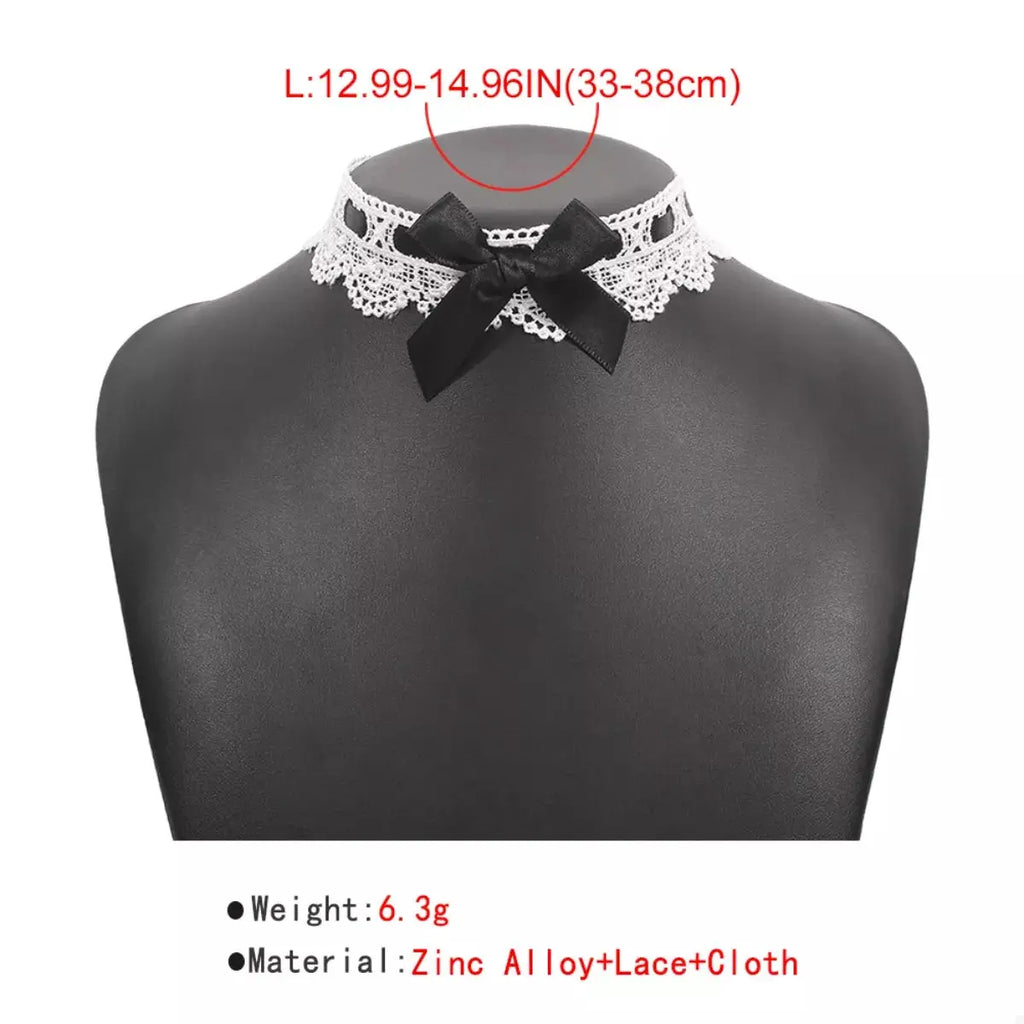 Lace Bow Choker Necklace by Trendsi