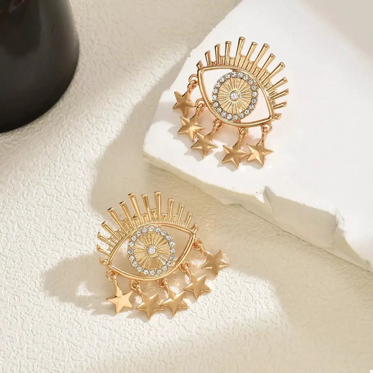 18K Gold-Plated Evil Eye Star Earrings by Trendsi