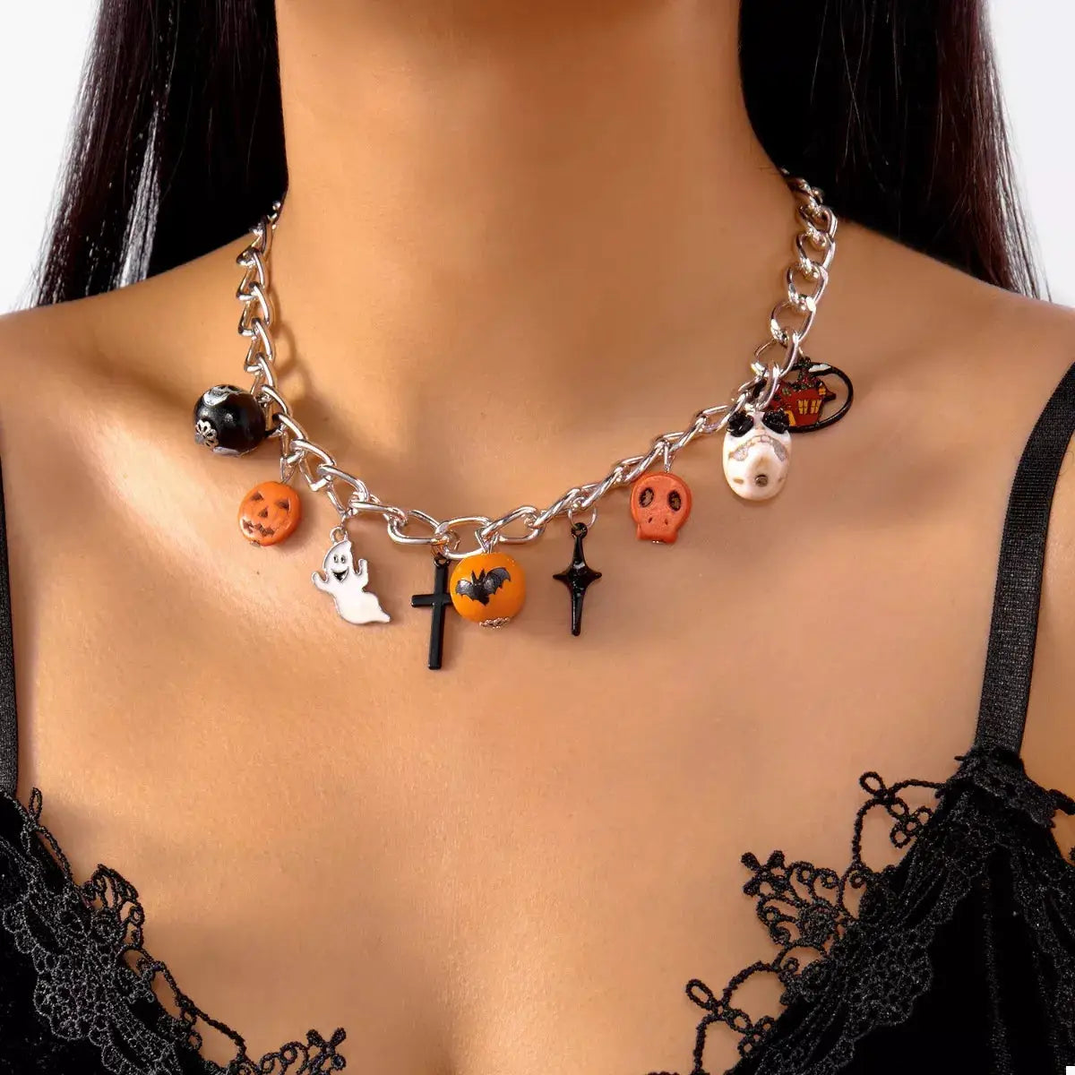 Halloween Charm Chain Necklace by Trendsi
