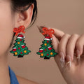 Christmas Tree Bow Dangle Earrings by Trendsi