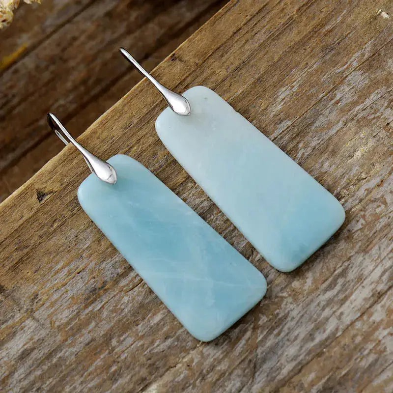 Natural Stone Geometric Shape Earrings by Trendsi