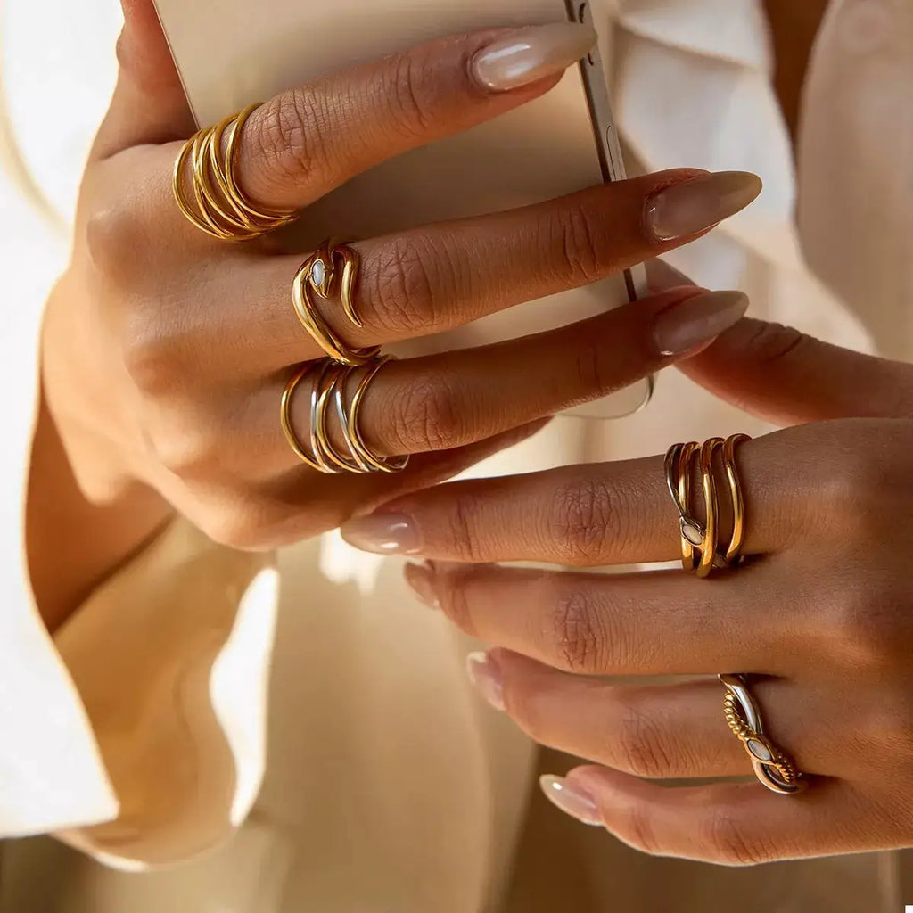 Two-Tone Open Ring by Trendsi