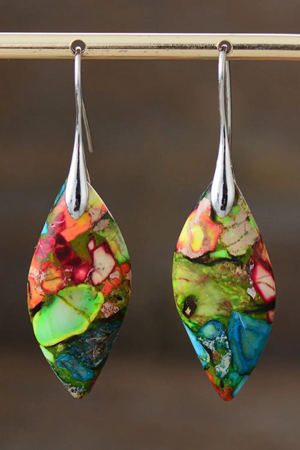 Handmade Natural Stone Dangle Earrings by Trendsi