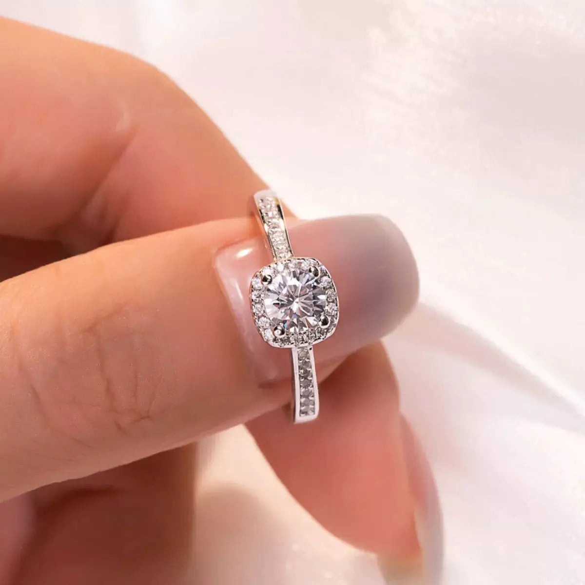 2 Carat Moissanite 925 Sterling Silver Ring by Trendsi