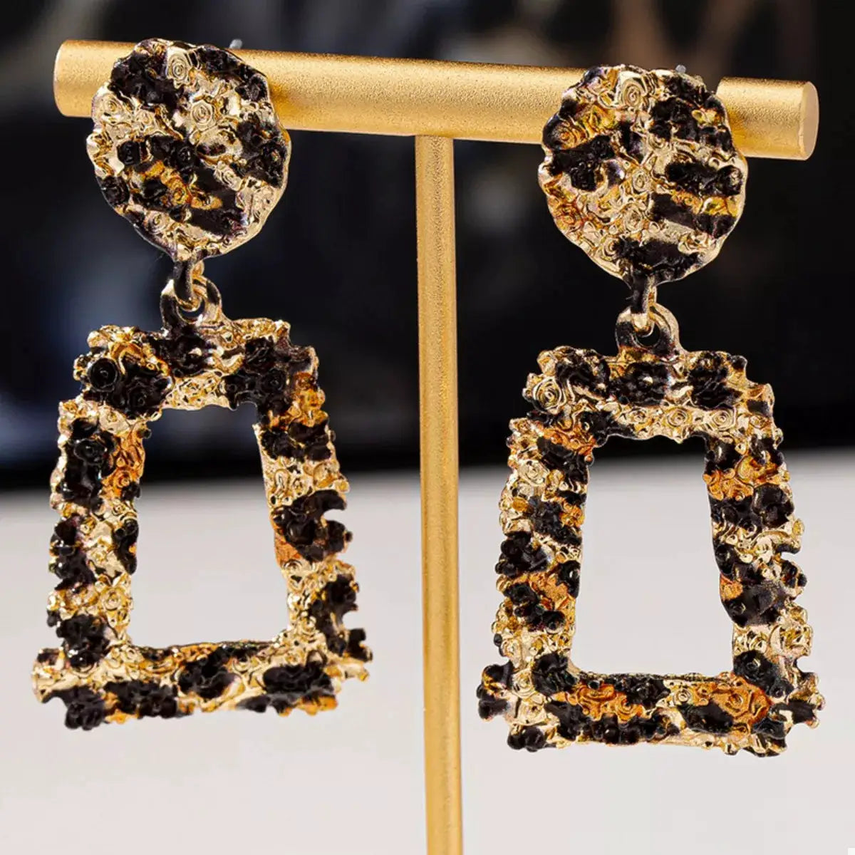 18K Gold-Plated Leopard Dangle Earrings by Trendsi