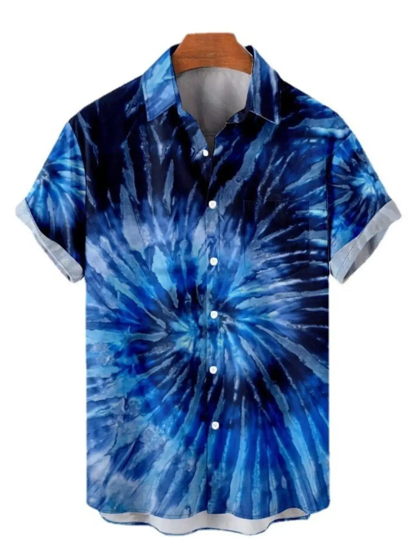 Men's Full Size Printed Button Up Shirt Plus Size by Trendsi
