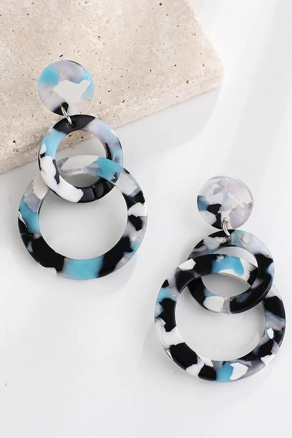 Acrylic Double-Hoop Earrings by Trendsi