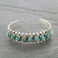 Artificial Turquoise Alloy Open Bracelet by Trendsi
