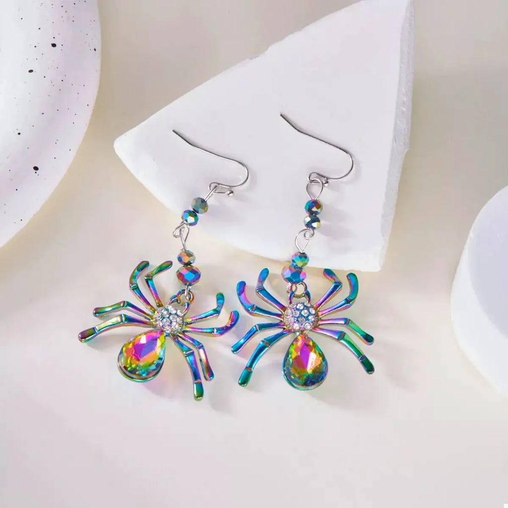 Colorful Spider Drop Earrings by Trendsi